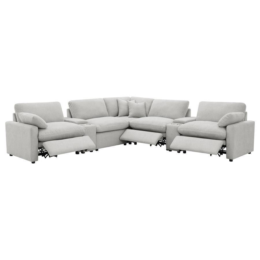Collins - 7 - Piece Modular Power Reclining Sectional Reclining Sectionals by Coaster Fine Furniture - Walls Furniture & Mattress