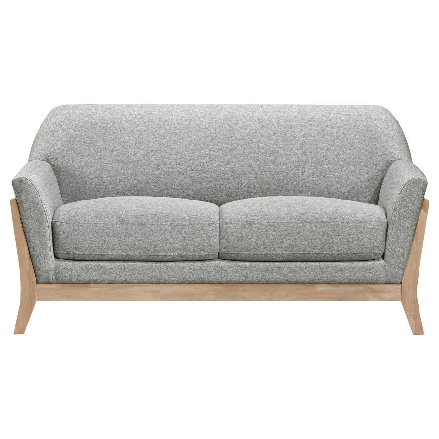 Vaughn - Fabric Upholstered Flared Arm Loveseat - Gray Stationary Loveseats by Coaster Fine Furniture - Walls Furniture & Mattress