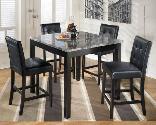 Maysville - Square Counter TBL Set (Set of 5) - Black 5 Piece Dining Room Sets by Signature Design by Ashley® - Walls Furniture & Mattress