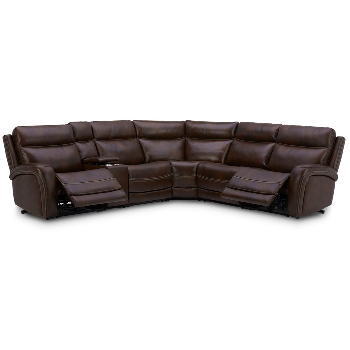 Blair - 6 Piece Sectional - Cognac Reclining Sectionals by Liberty Furniture - Walls Furniture & Mattress
