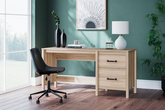Battelle - Home Office Desk - Tan Writing Desks by Signature Design by Ashley® - Walls Furniture & Mattress