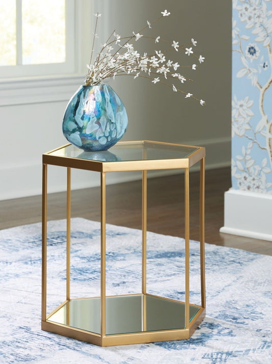 Veerwick - Accent Cocktail Table - Gold Finish Coffee Tables by Signature Design by Ashley® - Walls Furniture & Mattress