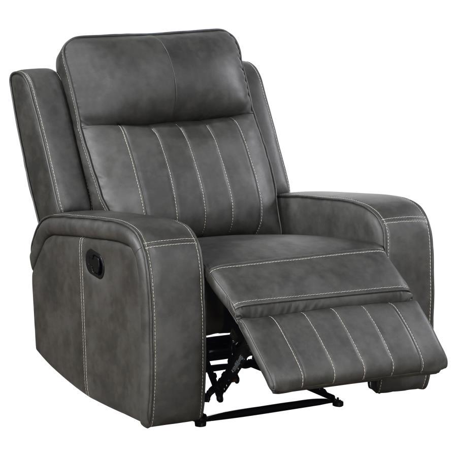 Raelynn - Upholstered Track Arm Recliner Reclining Chairs by Coaster Fine Furniture - Walls Furniture & Mattress