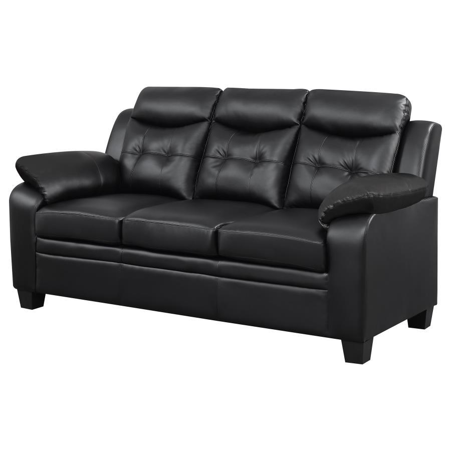 Finley - Upholstered Padded Arm Tufted Sofa - Black Stationary Sofas by CoasterEveryday - Walls Furniture & Mattress