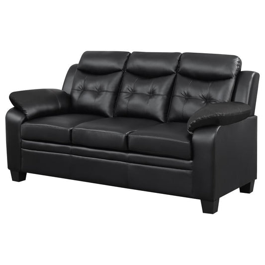 Finley - Upholstered Padded Arm Tufted Sofa - Black Stationary Sofas by CoasterEveryday - Walls Furniture & Mattress