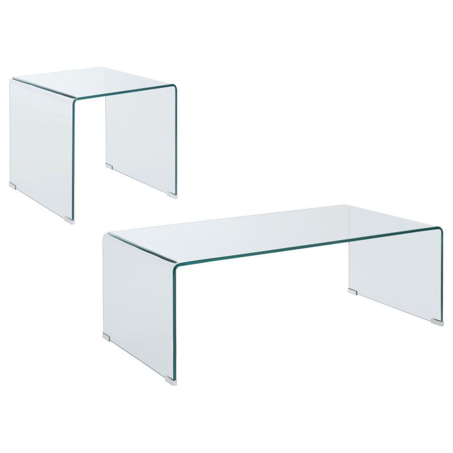 Ripley - Bent Glass Coffee And End Table Set Table Sets by Coaster Fine Furniture - Walls Furniture & Mattress