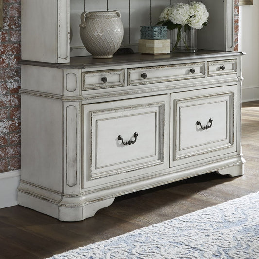 Magnolia Manor - Credenza - Antique White Credenzas by Liberty Furniture - Walls Furniture & Mattress