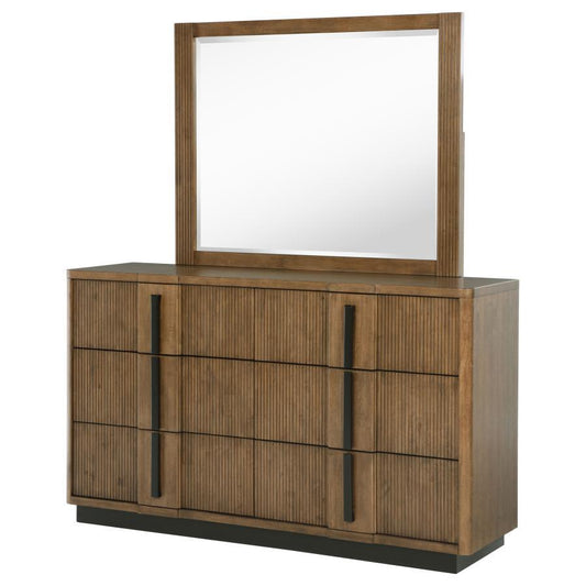Terrace - 6 - Drawer Dresser And Mirror - Ash Brown Dresser & Mirror by Coaster Fine Furniture - Walls Furniture & Mattress