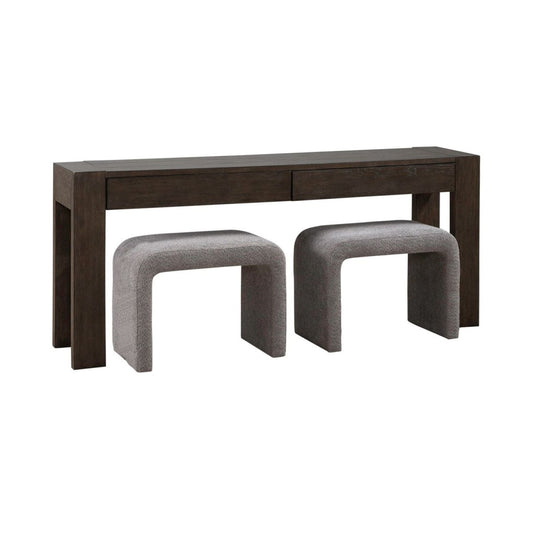 Cascade Falls - 3 Piece Set - Satin Espresso / Gray 3 Piece Living Room Sets by Liberty Furniture - Walls Furniture & Mattress