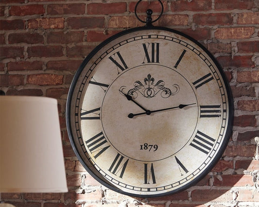 Augustina - Wall Clock - Antique Black Wall Clocks by Signature Design by Ashley® - Walls Furniture & Mattress