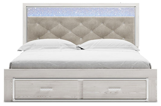 Altyra - King Upholstered Storage Bed - White Storage Beds by Signature Design by Ashley® - Walls Furniture & Mattress
