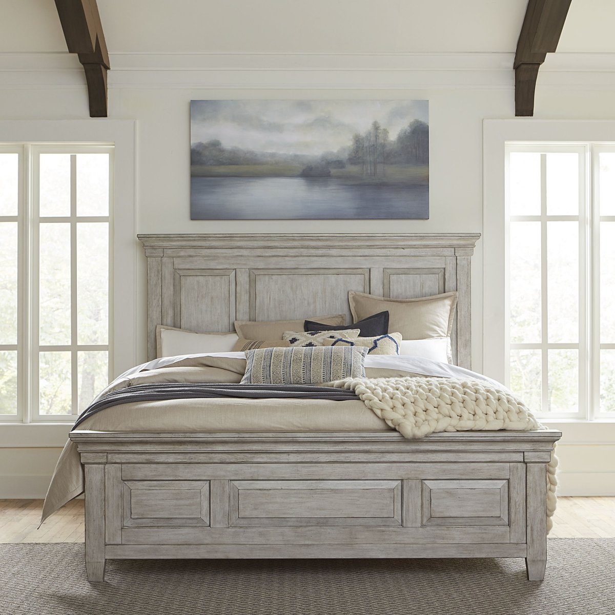 Heartland - Panel Bed, Dresser & Mirror 4 Piece Bedroom Sets by Liberty Furniture - Walls Furniture & Mattress