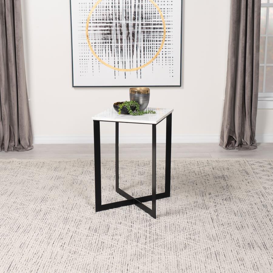 Tobin - Square Marble Top Table End Tables by Coaster Fine Furniture - Walls Furniture & Mattress