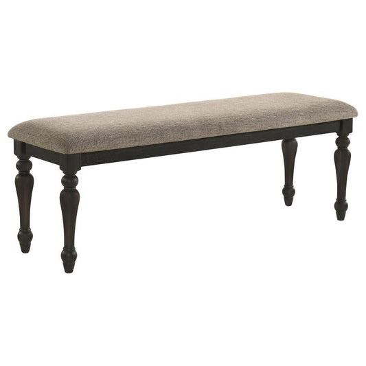 Bridget - Fabric Upholstered Dining Bench - Stone And Charcoal Upholstered Benches by Coaster Fine Furniture - Walls Furniture & Mattress