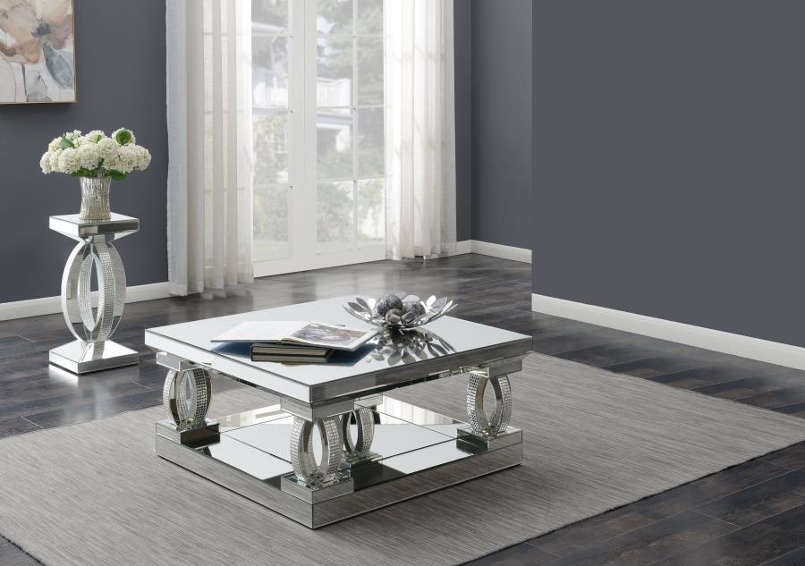 Amalia - Mirrored Coffee Table Set Table Sets by Coaster Fine Furniture - Walls Furniture & Mattress