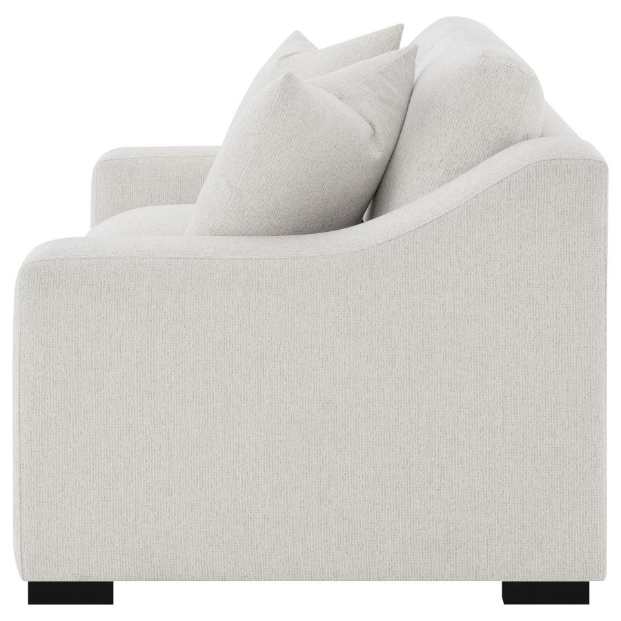 Ashlyn - Fabric Upholstered Track Arm Loveseat - Sand Stationary Loveseats by Coaster Fine Furniture - Walls Furniture & Mattress
