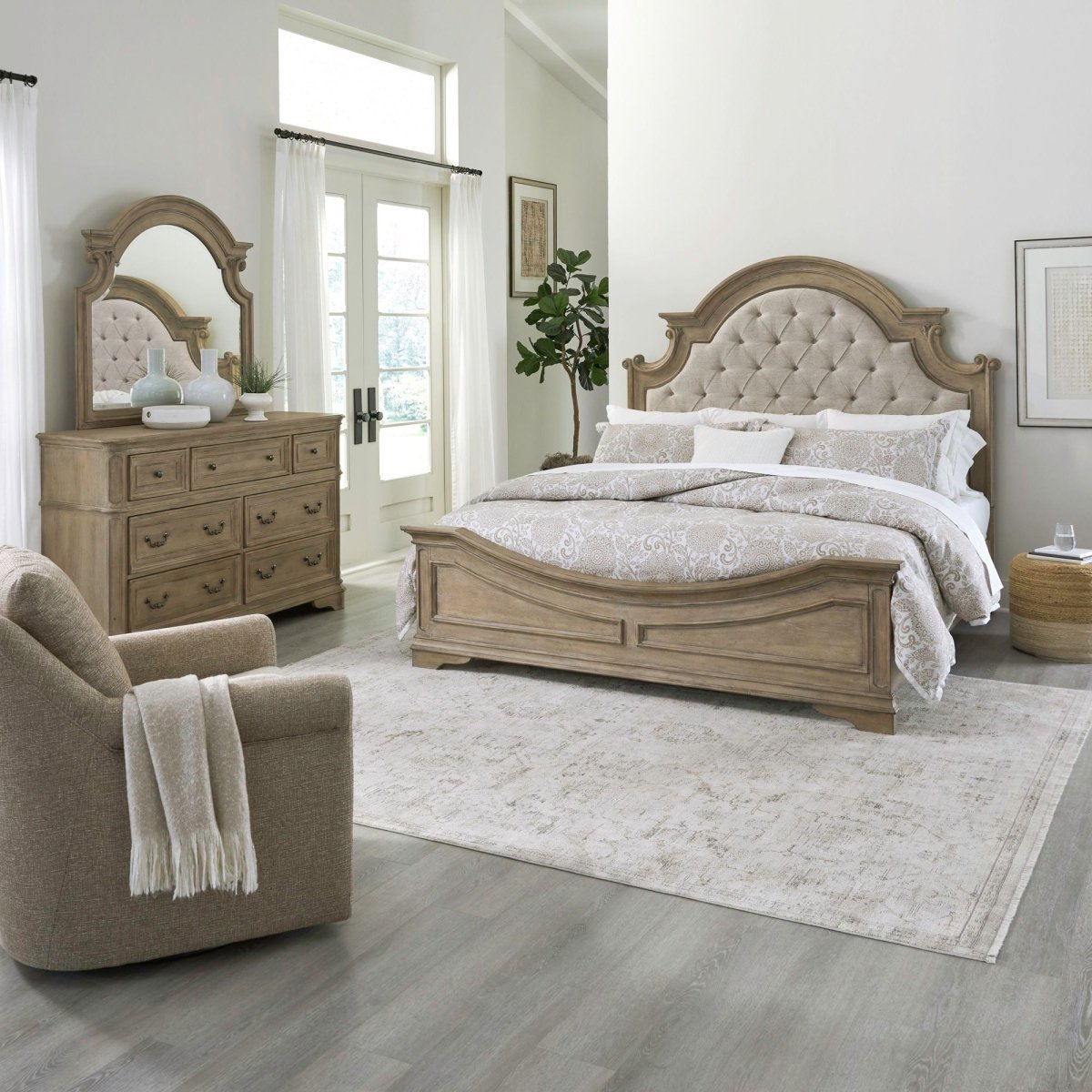 Magnolia Manor - Upholstered Bedroom Set 3 Piece Bedroom Sets by Liberty Furniture - Walls Furniture & Mattress
