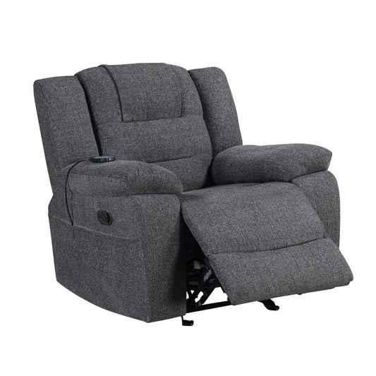 Redondo - Glider Recliner With Heat And Massage - Dark Gray Massage Chairs by New Classic - Walls Furniture & Mattress