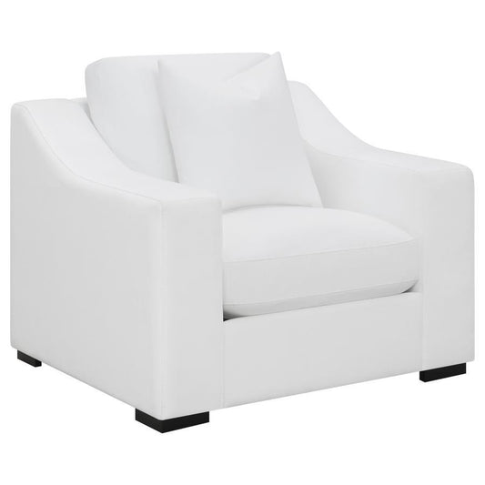 Ashlyn - Upholstered Sloped Arm Accent Chair - White Arm Chairs by CoasterElevations - Walls Furniture & Mattress