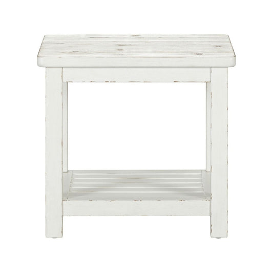 Backroads - End Table - Weathered White & Parchment Brown
