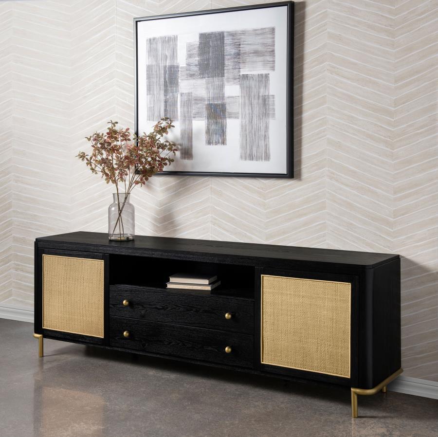 Arini - Rattan Cane 2 - Door TV Stand Media Console TV Stands by Coaster Fine Furniture - Walls Furniture & Mattress