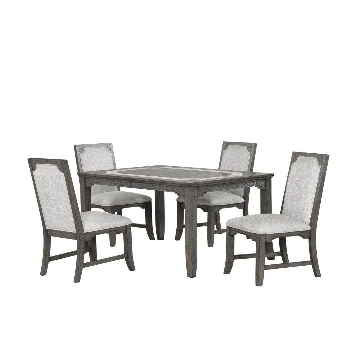 Lisbon - Rectangle Dining Table With 4 Chairs - Gray 5 Piece Dining Room Sets by New Classic - Walls Furniture & Mattress