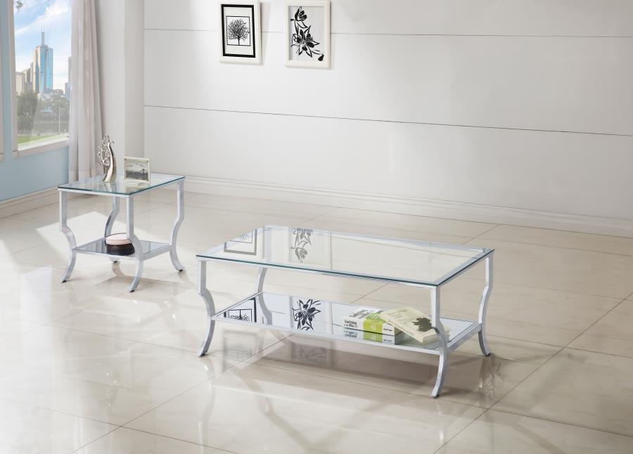 Saide - Glass Top Coffee And End Table Set Table Sets by Coaster Fine Furniture - Walls Furniture & Mattress