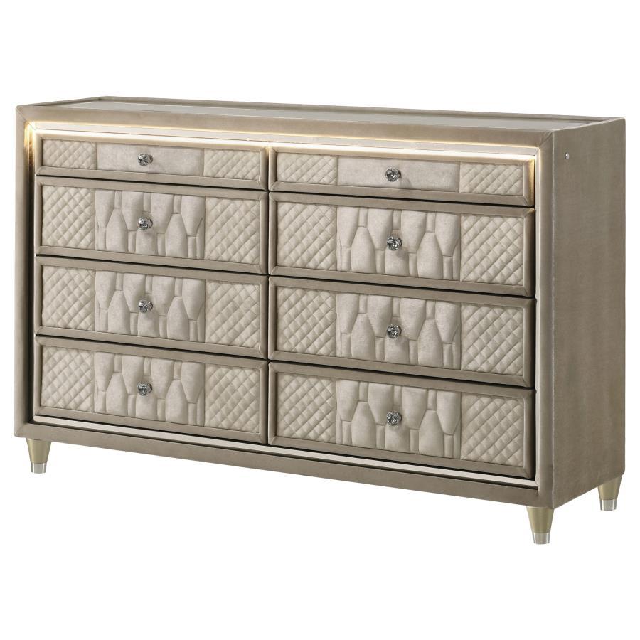Lorient - 8 - Drawer LED Bedroom Dresser Cabinet Dressers by Coaster Fine Furniture - Walls Furniture & Mattress