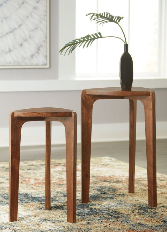 Brynnleigh - Accent Table Set (Set of 2) - Medium Brown Table Sets by Signature Design by Ashley® - Walls Furniture & Mattress