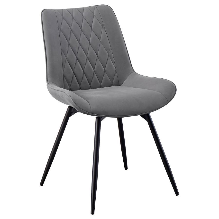 Diggs - Upholstered Swivel Dining Side Chair (Set of 2) - Gray Chair Sets by CoasterEssence - Walls Furniture & Mattress