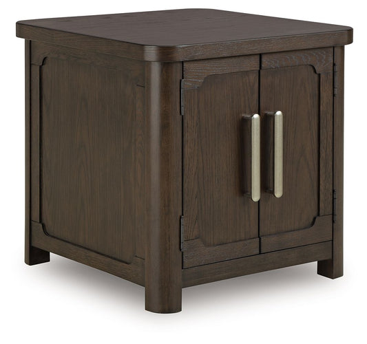 Breckington - Dark Brown - Rectangular 2 - door End Table End Tables by Signature Design by Ashley® - Walls Furniture & Mattress