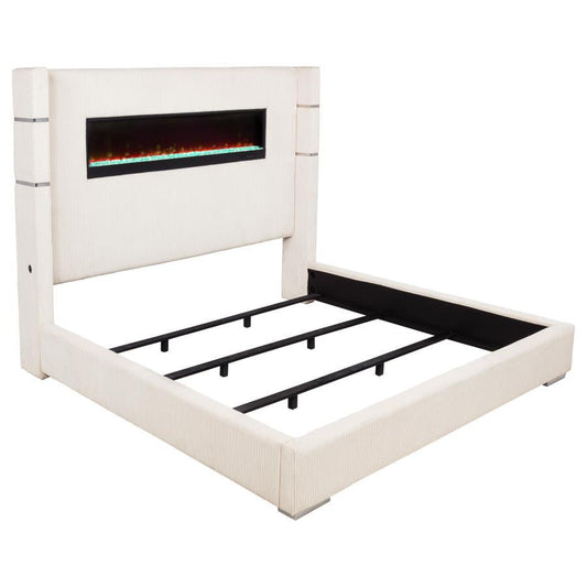 Tisdall - Upholstered Fireplace Bed Upholstered Beds by Coaster Fine Furniture - Walls Furniture & Mattress