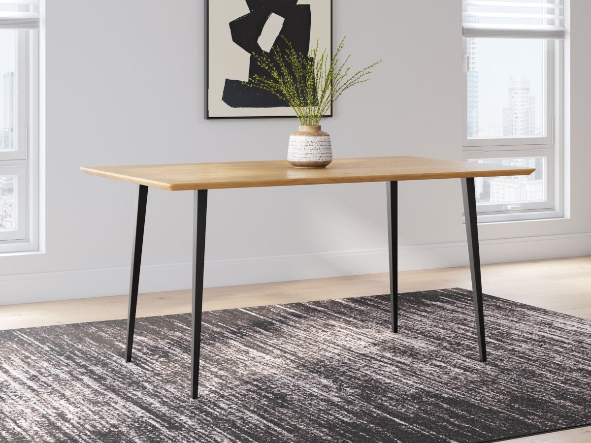 Gretlynn - Rectangular Dining Room Table - Black / Natural Dining Tables by Signature Design by Ashley® - Walls Furniture & Mattress