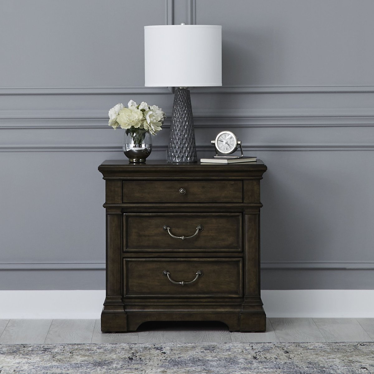 Arden Road - Nightstand With Charging Station - Satin Cherry Nightstands w/ Charging Stations by Liberty Furniture - Walls Furniture & Mattress