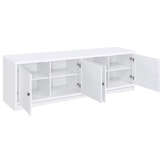 Laughlin - 4 Door Engineered Wood TV Stand - White TV Stands by CoasterEveryday - Walls Furniture & Mattress