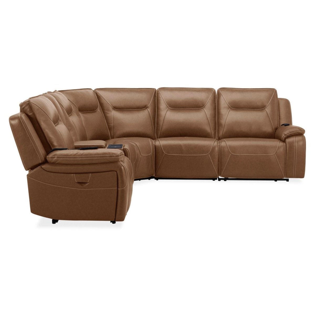 Callihan - 6 Piece Sectional - Brown Reclining Sectionals by Liberty Furniture - Walls Furniture & Mattress