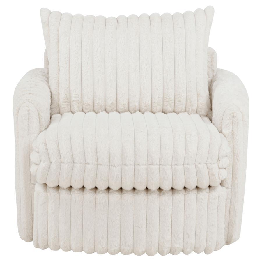 Sarco - Corduroy Upholstered Swivel Accent Arm Chair Swivel Chairs by Coaster Fine Furniture - Walls Furniture & Mattress