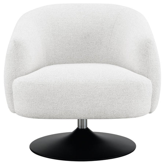 Dave - Upholstered Barrel Back Swivel Club Chair - Beige Swivel Chairs by CoasterElevations - Walls Furniture & Mattress