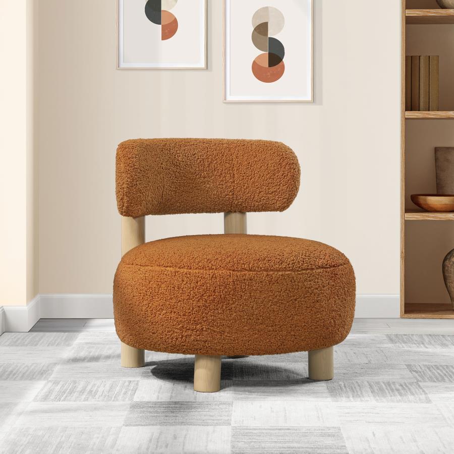 Zonie - Boucle Upholstered Barrel Back Accent Chair Accent Chairs by CoasterEveryday - Walls Furniture & Mattress