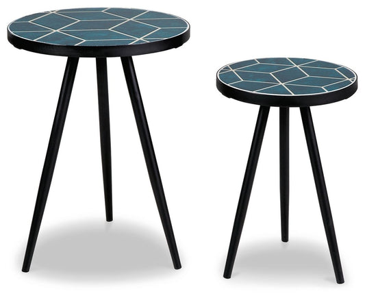 Clairbelle - Accent Table (Set of 2) - Teal Nesting Tables by Signature Design by Ashley® - Walls Furniture & Mattress