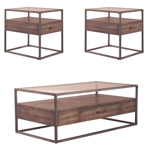 Jamestown - 3 Piece Living Room Set - Tobacco Table Sets by Liberty Furniture - Walls Furniture & Mattress