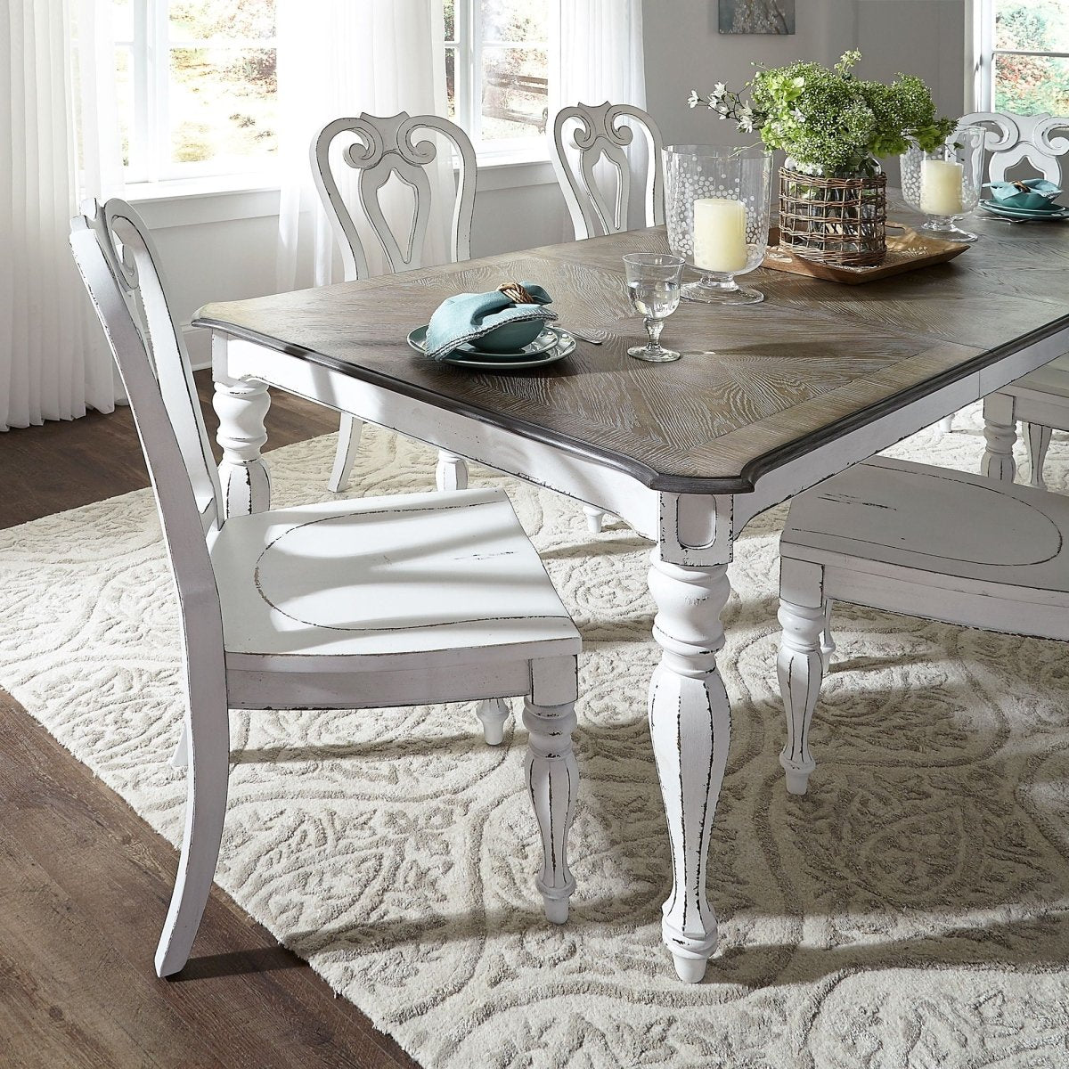 Magnolia Manor - Rectangular Table Set 5 Piece Dining Room Sets by Liberty Furniture - Walls Furniture & Mattress