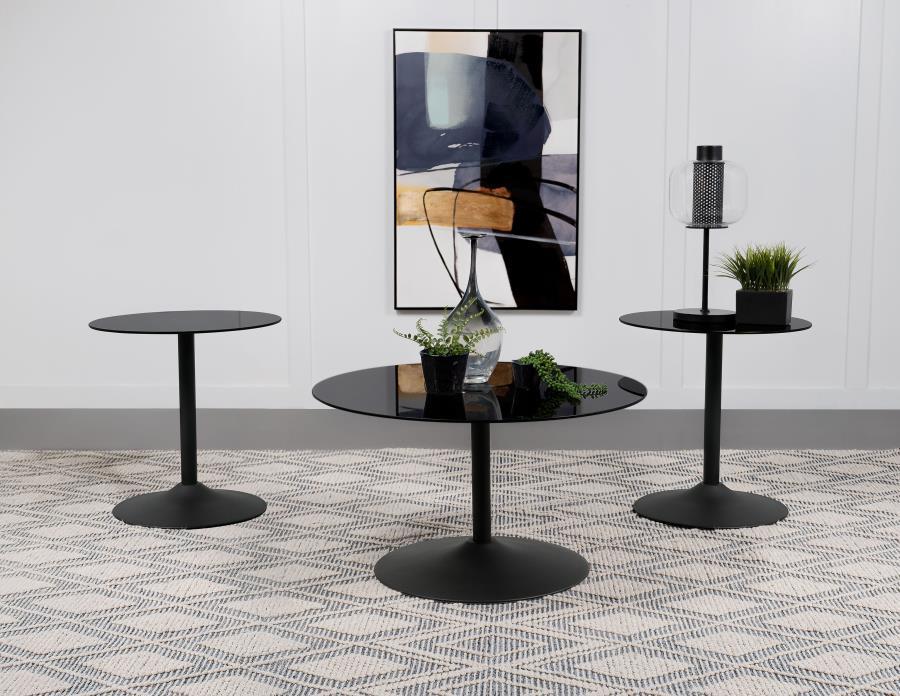 Ganso - Round Glass Top Coffee And End Table Set Table Sets by Coaster Fine Furniture - Walls Furniture & Mattress