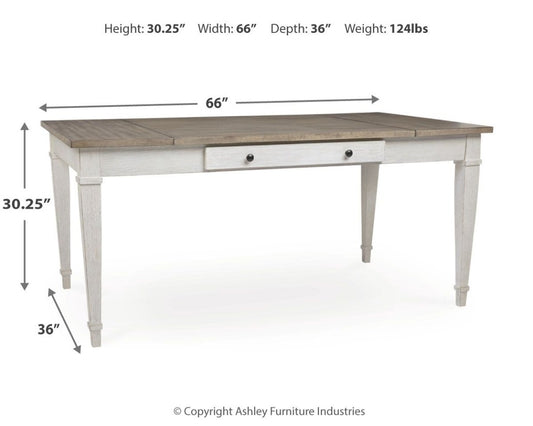 Skempton - RECT DRM Table w/Storage - White Dining Tables by Signature Design by Ashley® - Walls Furniture & Mattress