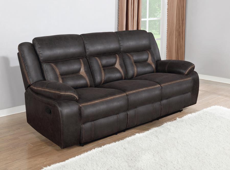 Greer - Upholstered Motion Reclining Sofa Reclining Sofas by CoasterEveryday - Walls Furniture & Mattress