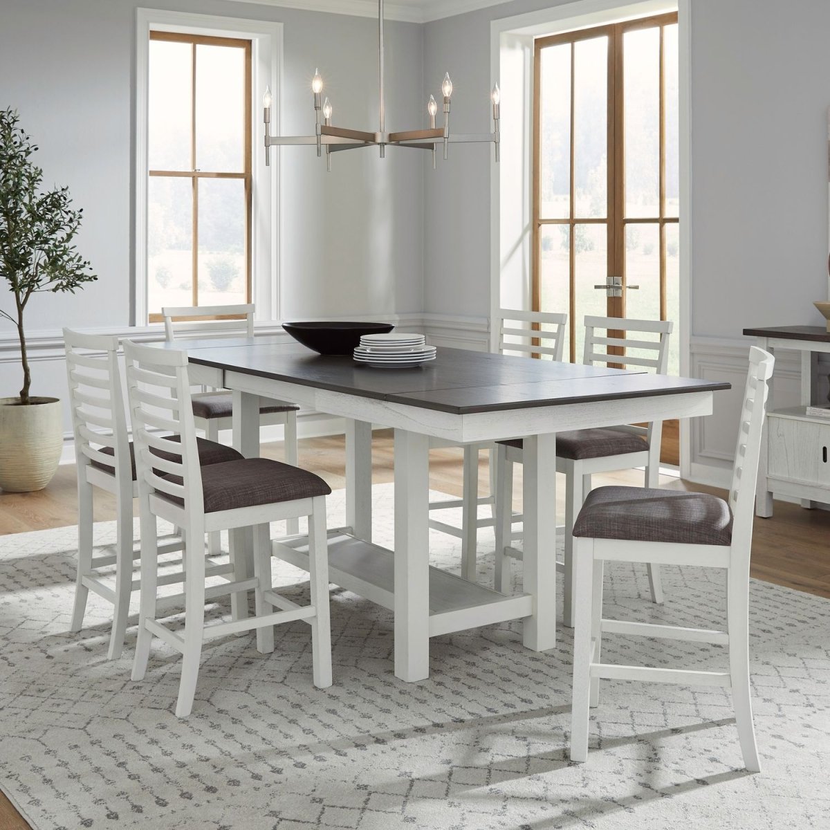 Brook Bay - Counter Trestle Table Set 6 Piece Dining Room Sets by Liberty Furniture - Walls Furniture & Mattress