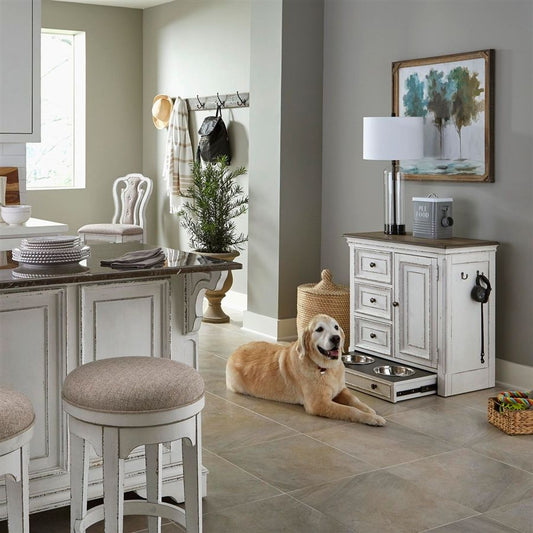 Magnolia Manor - Pet Feeder Cabinet - White Feeder Cabinets by Liberty Furniture - Walls Furniture & Mattress