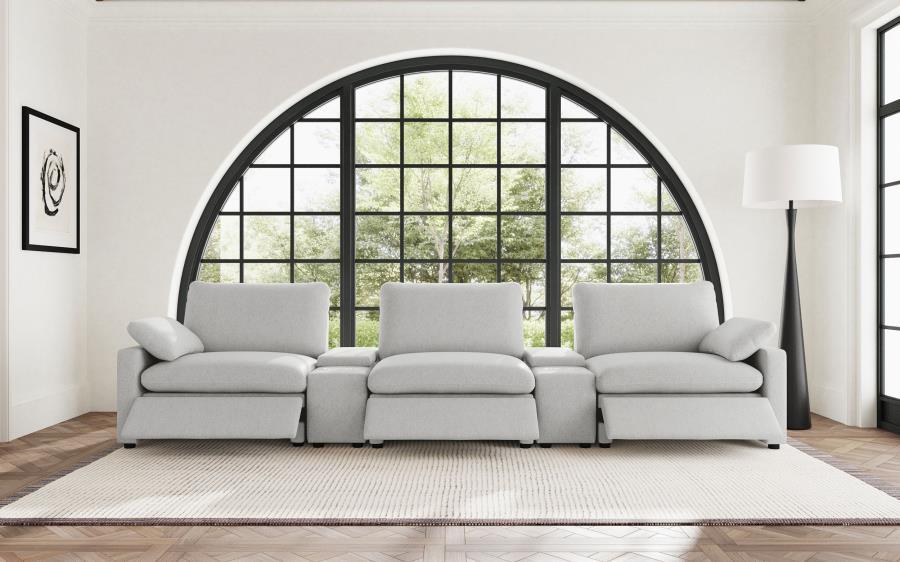 Collins - 5 - Piece Power Reclining Home Theater Seating Reclining Sectionals by Coaster Fine Furniture - Walls Furniture & Mattress
