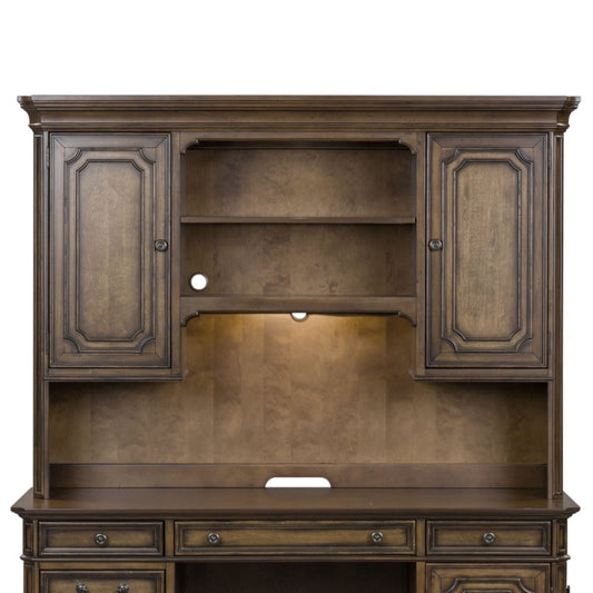 Amelia - Jr Executive Credenza Hutch - Dark Brown Hutches by Liberty Furniture - Walls Furniture & Mattress