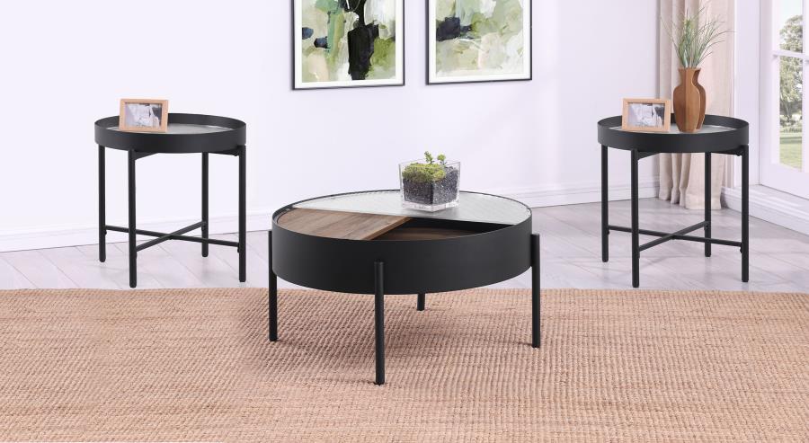 Ozella - Round Coffee Table Set Table Sets by Coaster Fine Furniture - Walls Furniture & Mattress